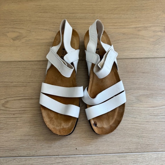 Naot Womens Krista White Leather Sandals Arch Support EU 40 US 9 - Picture 1 of 6